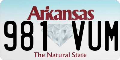 AR license plate 981VUM