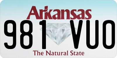 AR license plate 981VUO
