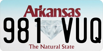 AR license plate 981VUQ
