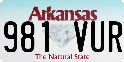 AR license plate 981VUR