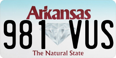 AR license plate 981VUS