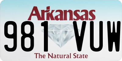 AR license plate 981VUW