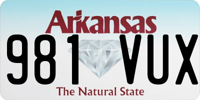 AR license plate 981VUX