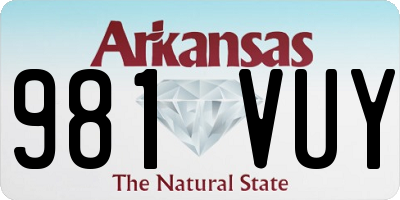 AR license plate 981VUY
