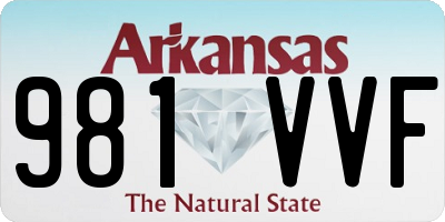 AR license plate 981VVF
