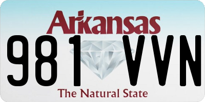 AR license plate 981VVN