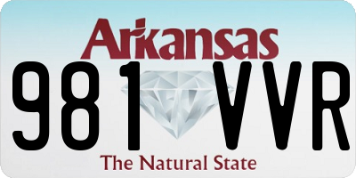 AR license plate 981VVR