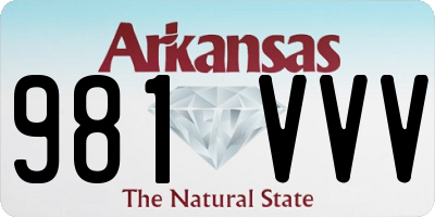 AR license plate 981VVV