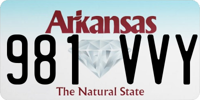 AR license plate 981VVY