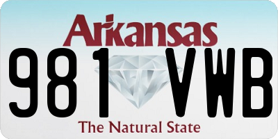 AR license plate 981VWB