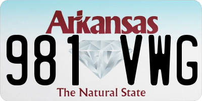 AR license plate 981VWG