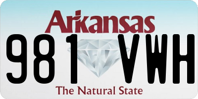 AR license plate 981VWH