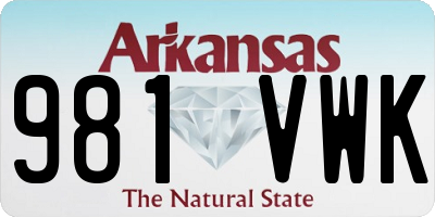 AR license plate 981VWK