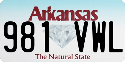 AR license plate 981VWL