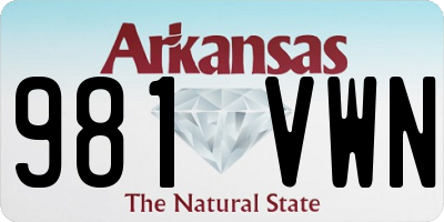 AR license plate 981VWN