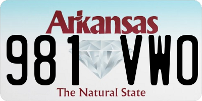 AR license plate 981VWO