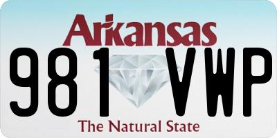 AR license plate 981VWP
