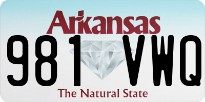 AR license plate 981VWQ