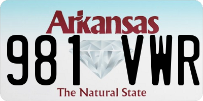 AR license plate 981VWR