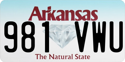 AR license plate 981VWU