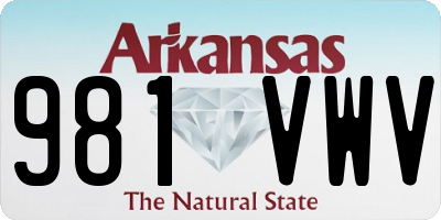 AR license plate 981VWV