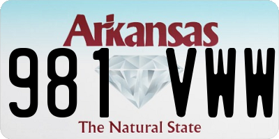 AR license plate 981VWW
