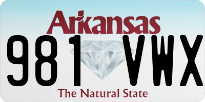 AR license plate 981VWX