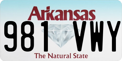 AR license plate 981VWY