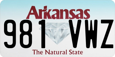AR license plate 981VWZ