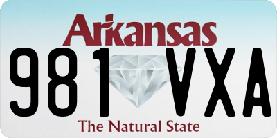 AR license plate 981VXA