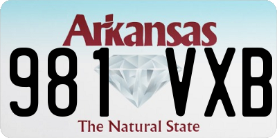 AR license plate 981VXB