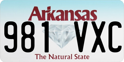 AR license plate 981VXC