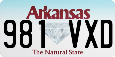 AR license plate 981VXD