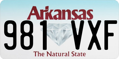 AR license plate 981VXF