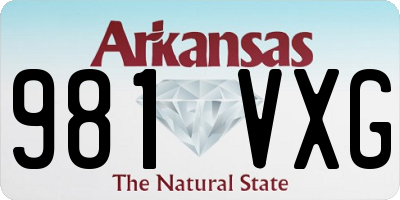 AR license plate 981VXG