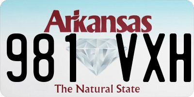 AR license plate 981VXH