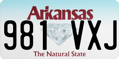 AR license plate 981VXJ