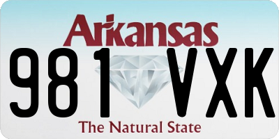 AR license plate 981VXK