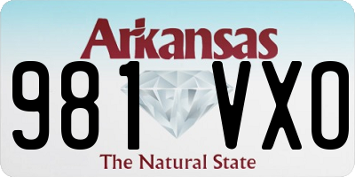 AR license plate 981VXO