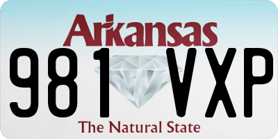AR license plate 981VXP
