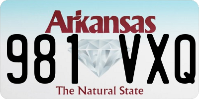AR license plate 981VXQ