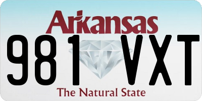 AR license plate 981VXT