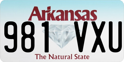 AR license plate 981VXU