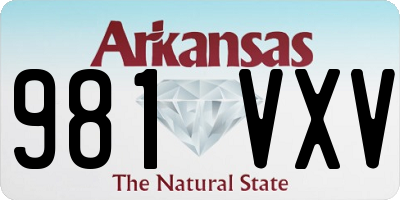 AR license plate 981VXV