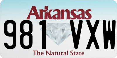 AR license plate 981VXW