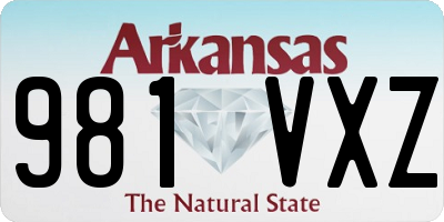 AR license plate 981VXZ