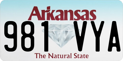 AR license plate 981VYA
