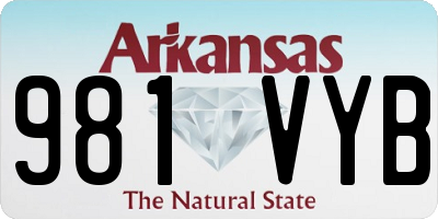 AR license plate 981VYB