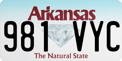 AR license plate 981VYC