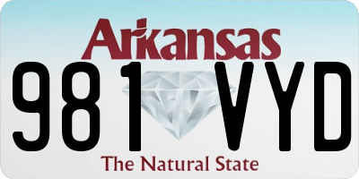 AR license plate 981VYD